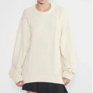Aritzia Sunday Best Ivory Cable Knit Sweater